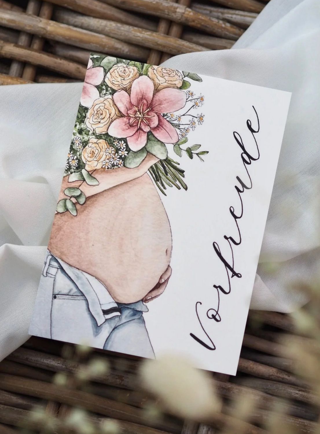 Postkarte Babybauch „Vorfreude“