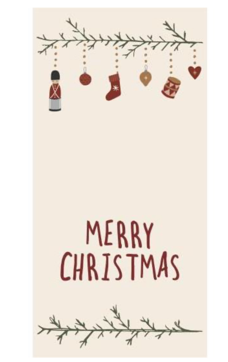 Serviette Merry Christmas und Weihnachtsgirlande 16 Stck