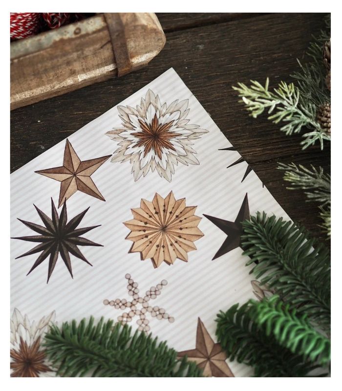 Weihnachtliches Geschenkpapier „Papiersterne“ von Frollein Lücke Weihnachtliches Geschenkpapier „Papiersterne“ von Frollein Lücke