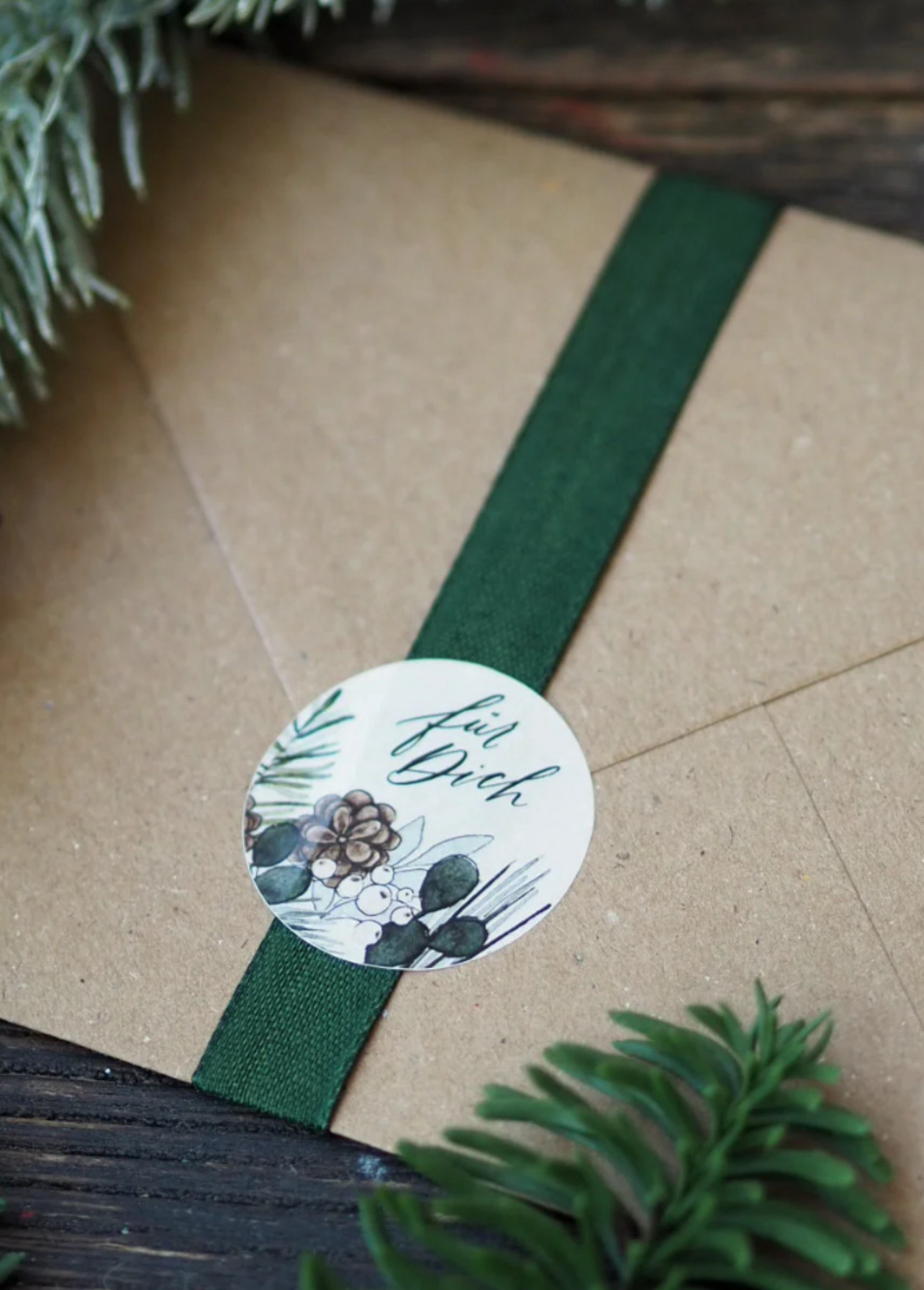 Weihnachtsaufkleber „Tannengrün“ von Frollein Lücke