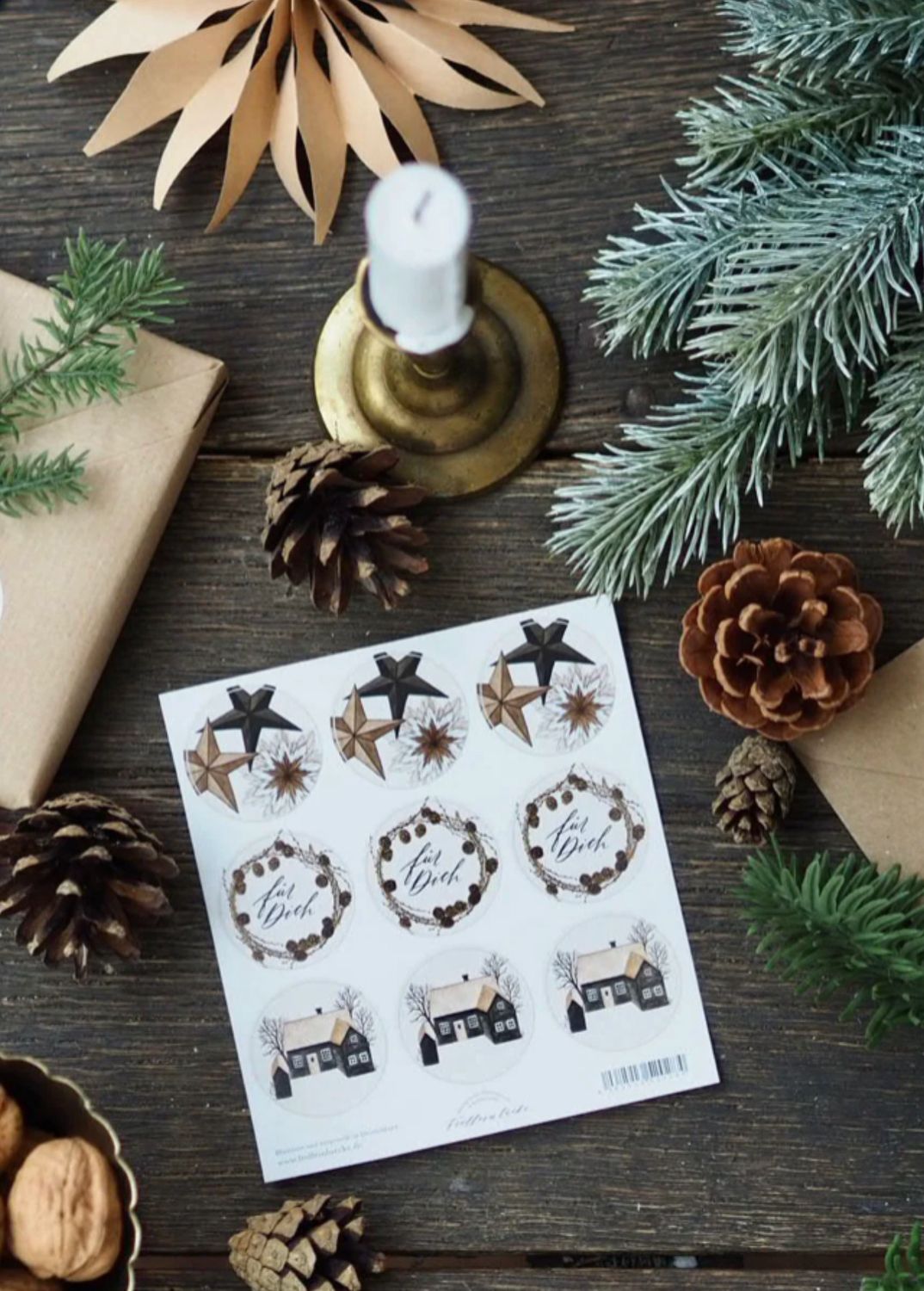 Weihnachtsaufkleber „Naturzauber“, von Frollein Lücke