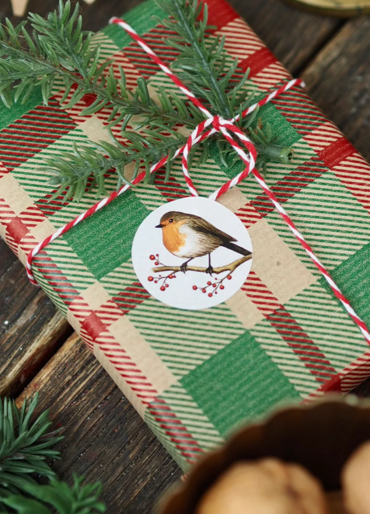 Weihnachtsaufkleber „Festliches Rot“, von Frollein Lücke