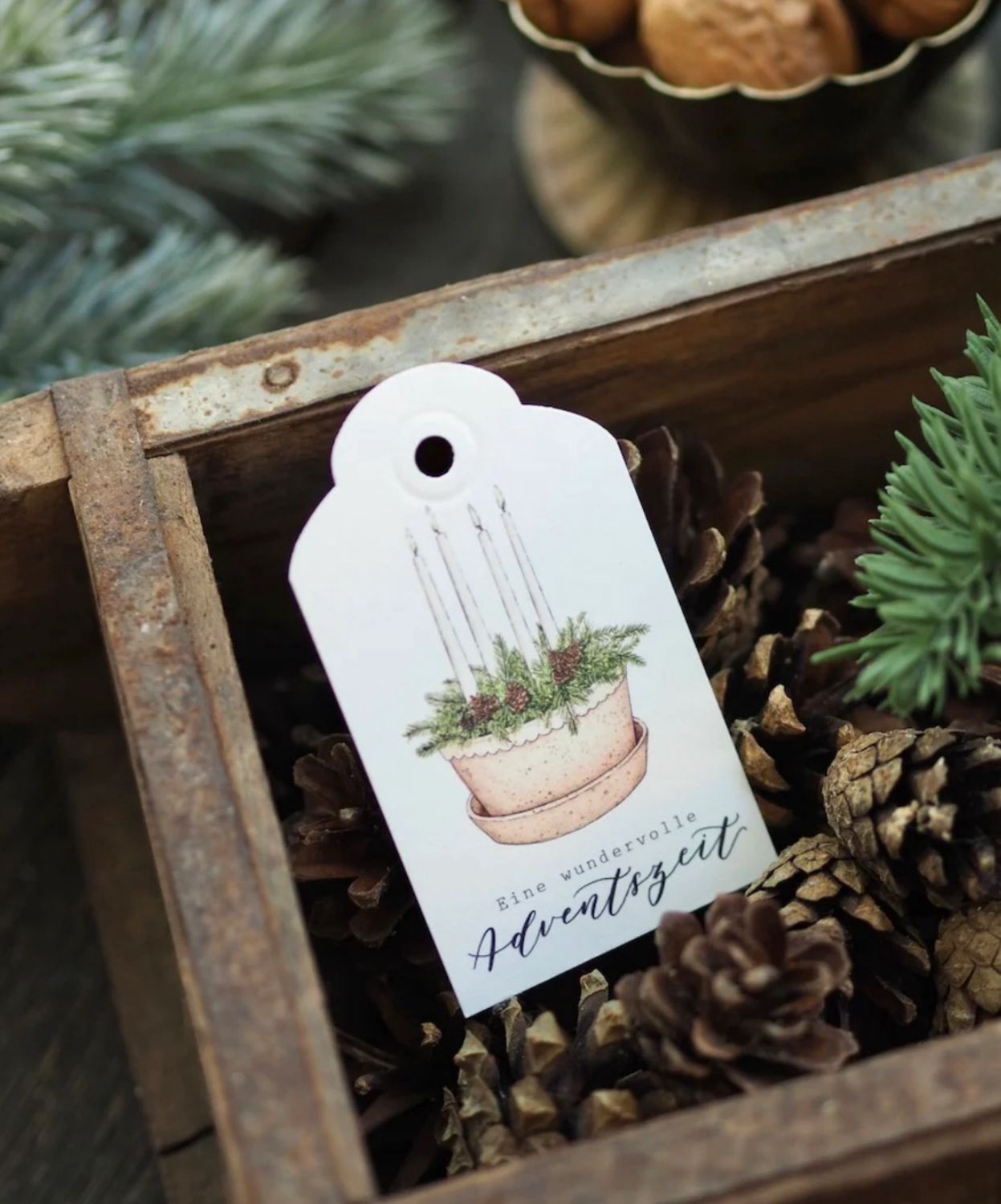 Geschenkanhänger „Adventskranz“ von Frollein Lücke