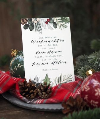 Weihnachtliche Postkarte „Charlie Brown“ von Frollein Lücke Weihnachtliche Postkarte „Charlie Brown“ von Frollein Lücke