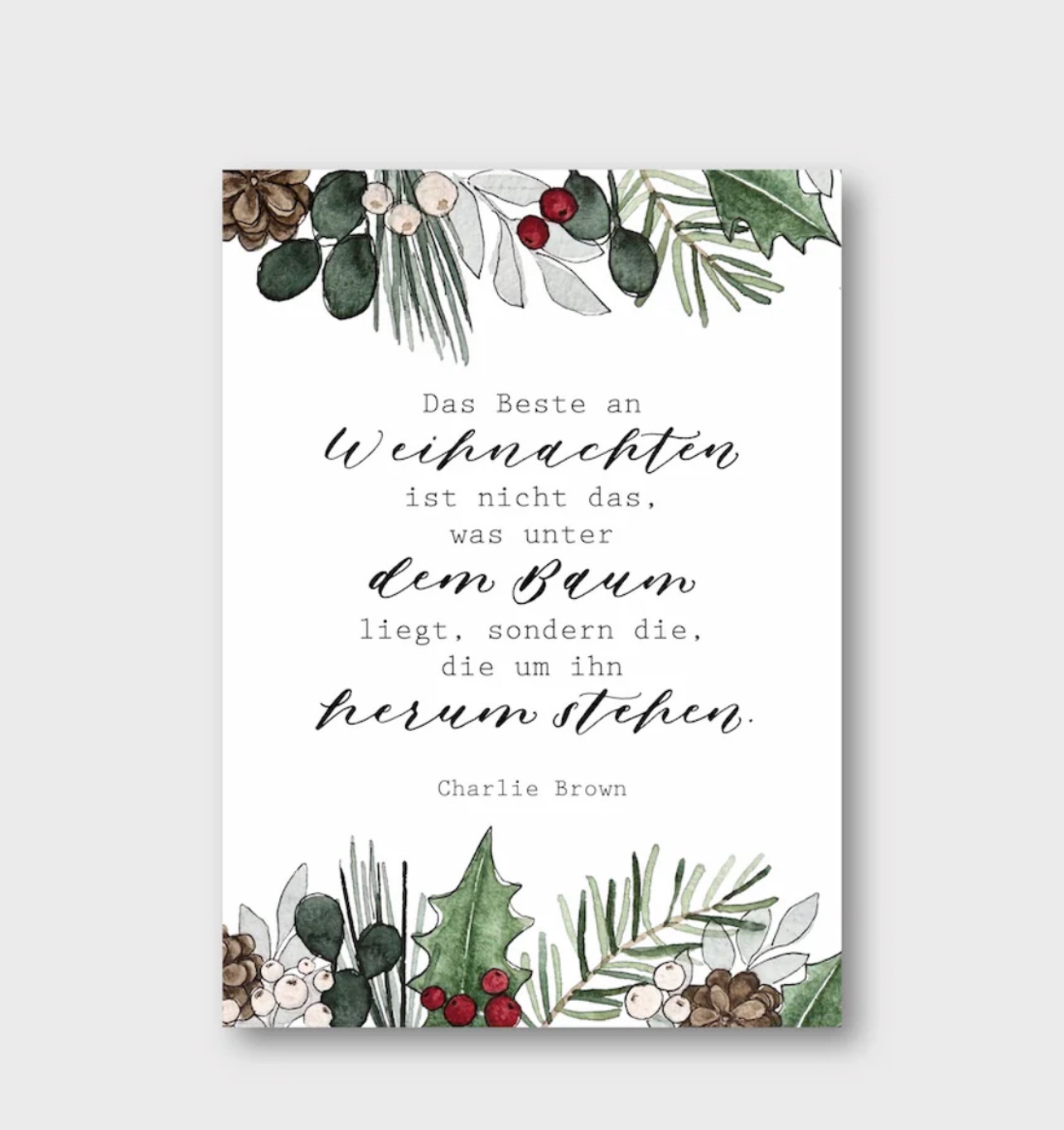 Weihnachtliche Postkarte „Charlie Brown“ von Frollein Lücke