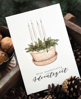 Postkarte „Adventskranz“ von Frollein Lücke Postkarte „Adventskranz“ von Frollein Lücke