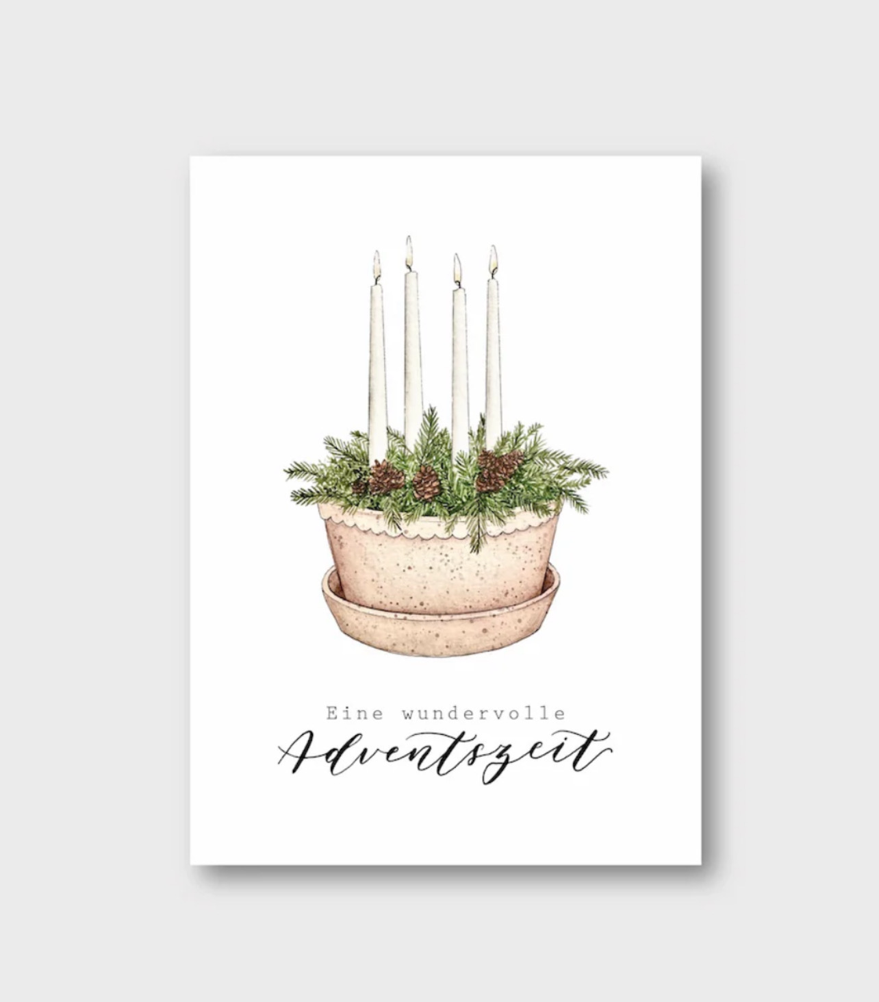 Postkarte „Adventskranz“ von Frollein Lücke