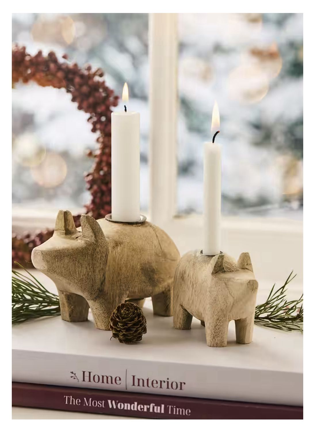 Kerzenschweinchen „UNIKA“ für Baumkerzen, von Ib Laursen, in natur