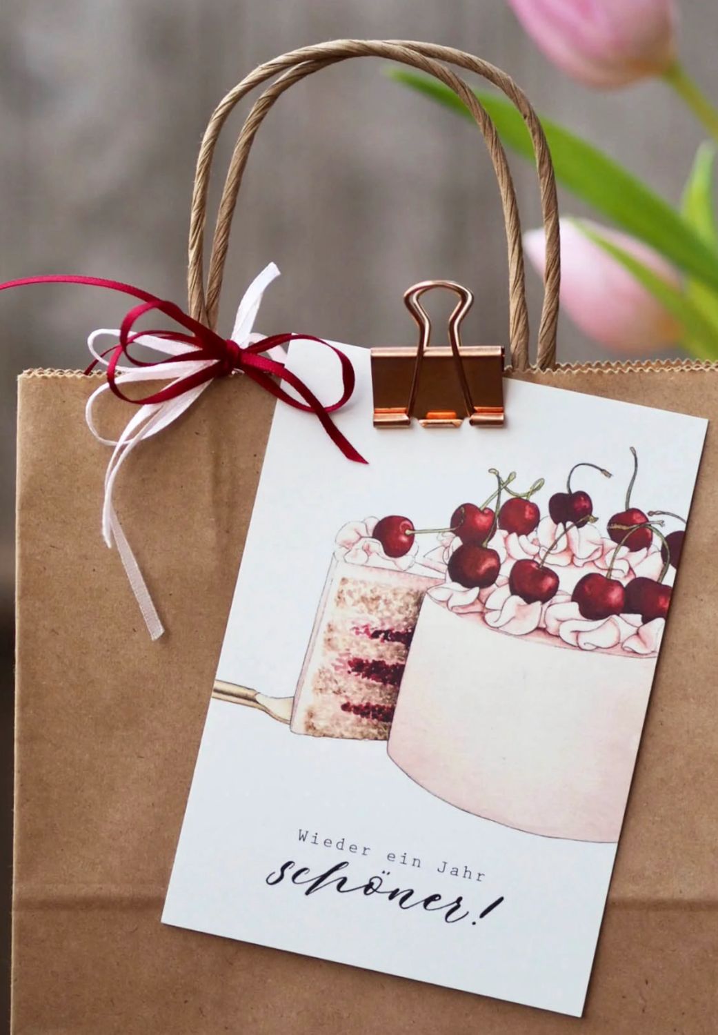 Postkarte „Wieder ein Jahr schöner“ von Frollein Lücke