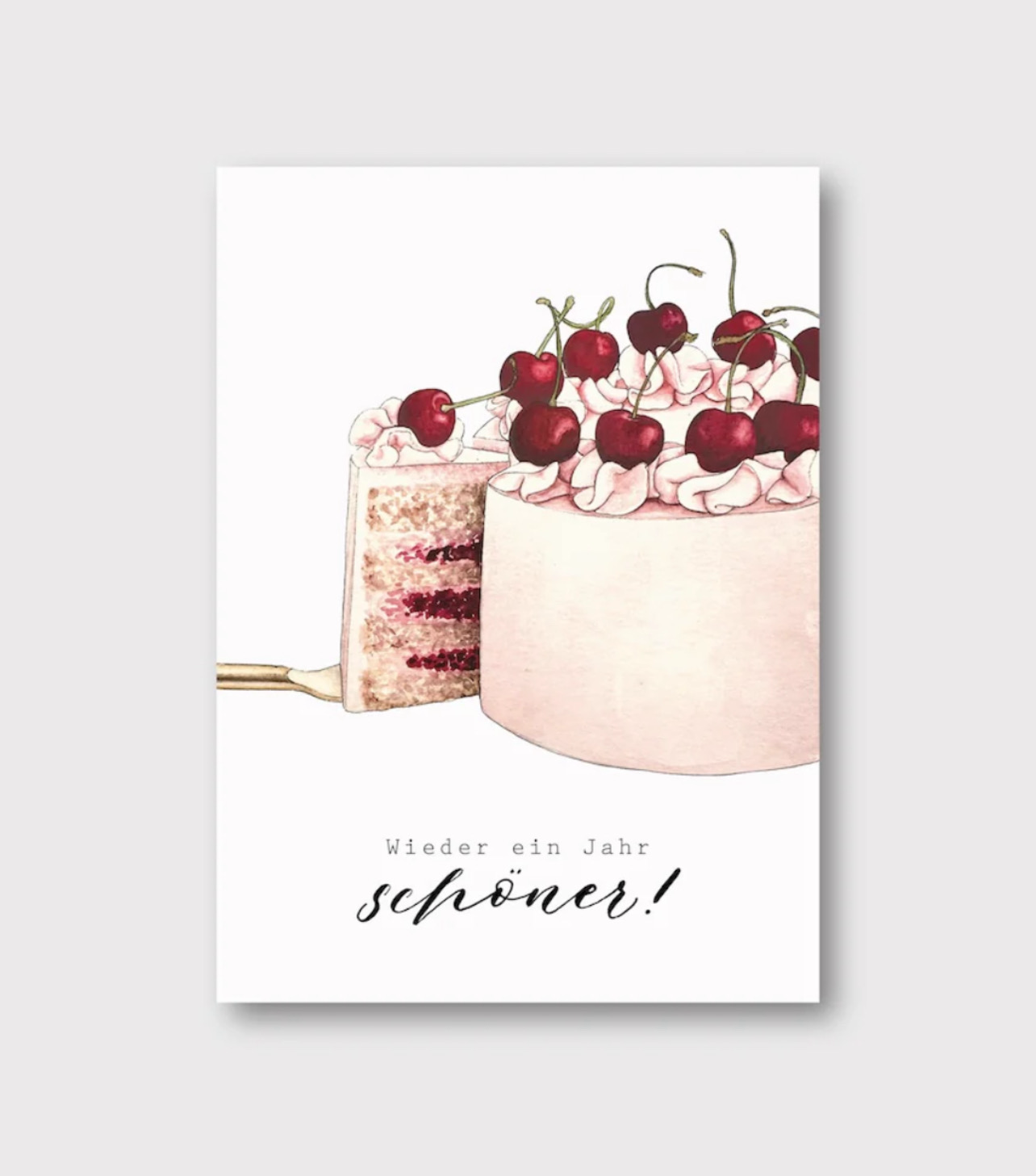Postkarte „Wieder ein Jahr schöner“ von Frollein Lücke