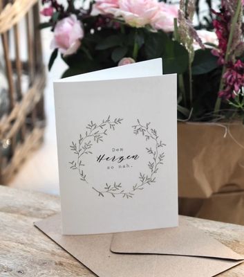 Trauerkarte „Dem Herzen so nah“ von Frollein Lücke