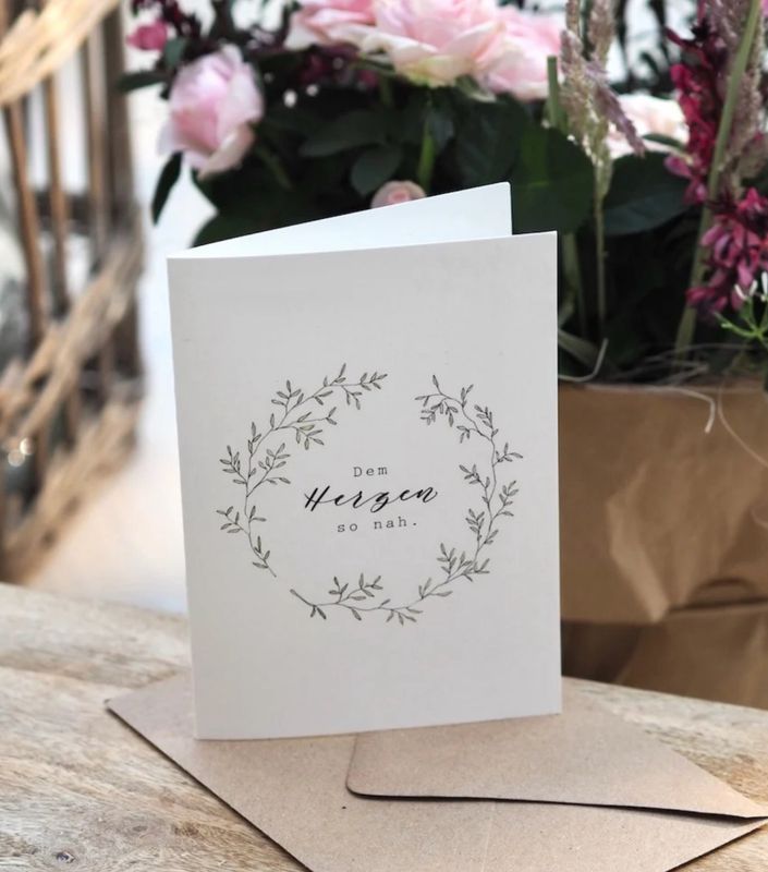Trauerkarte „Dem Herzen so nah“ von Frollein Lücke