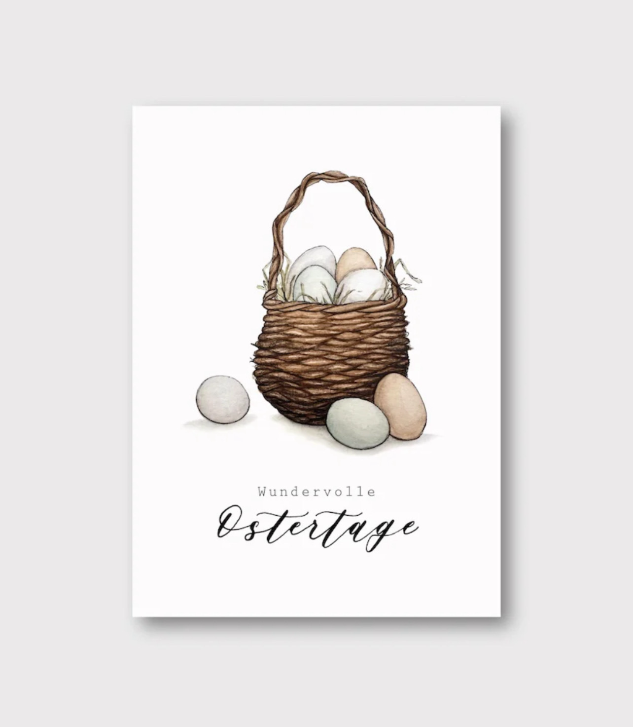 Postkarte Osterkörbchen „Wundervolle Ostertage“ von Frollein Lücke