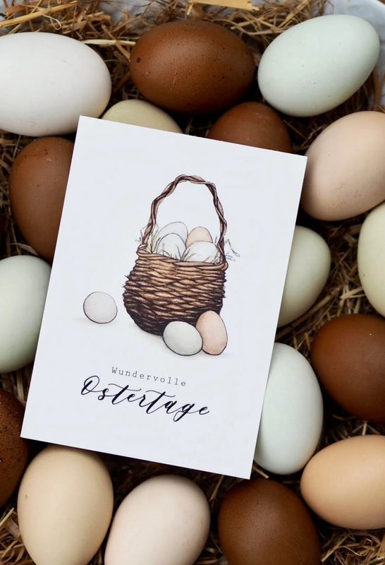 Postkarte Osterkörbchen „Wundervolle Ostertage“ von Frollein Lücke