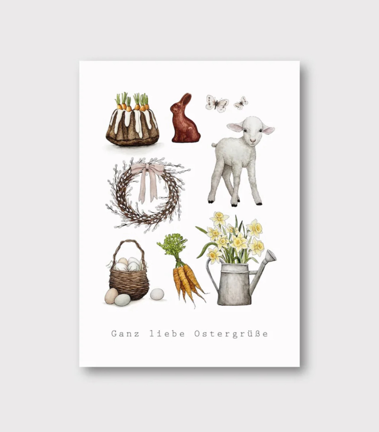 Postkarte „Ganz liebe Ostergrüße“ von Frollein Lücke