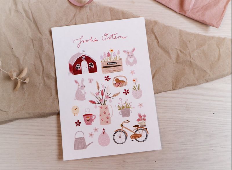 Klappkarte Ostern mit Umschlag „Osterallerlei“