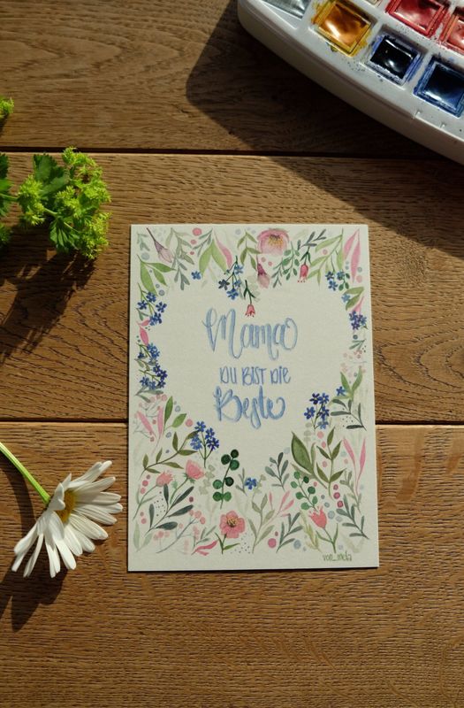 Postkarte „Mama Du bist die Beste“