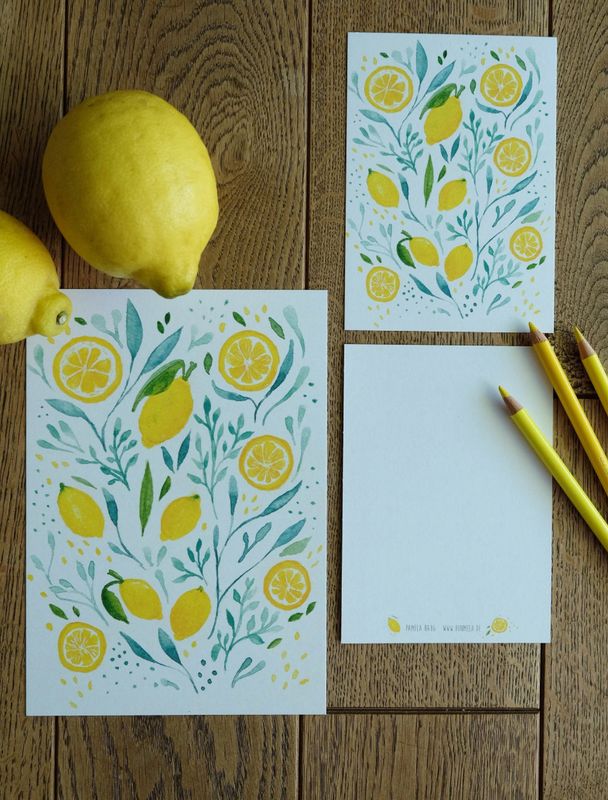 Postkarte Sommer „Zitronen“ 