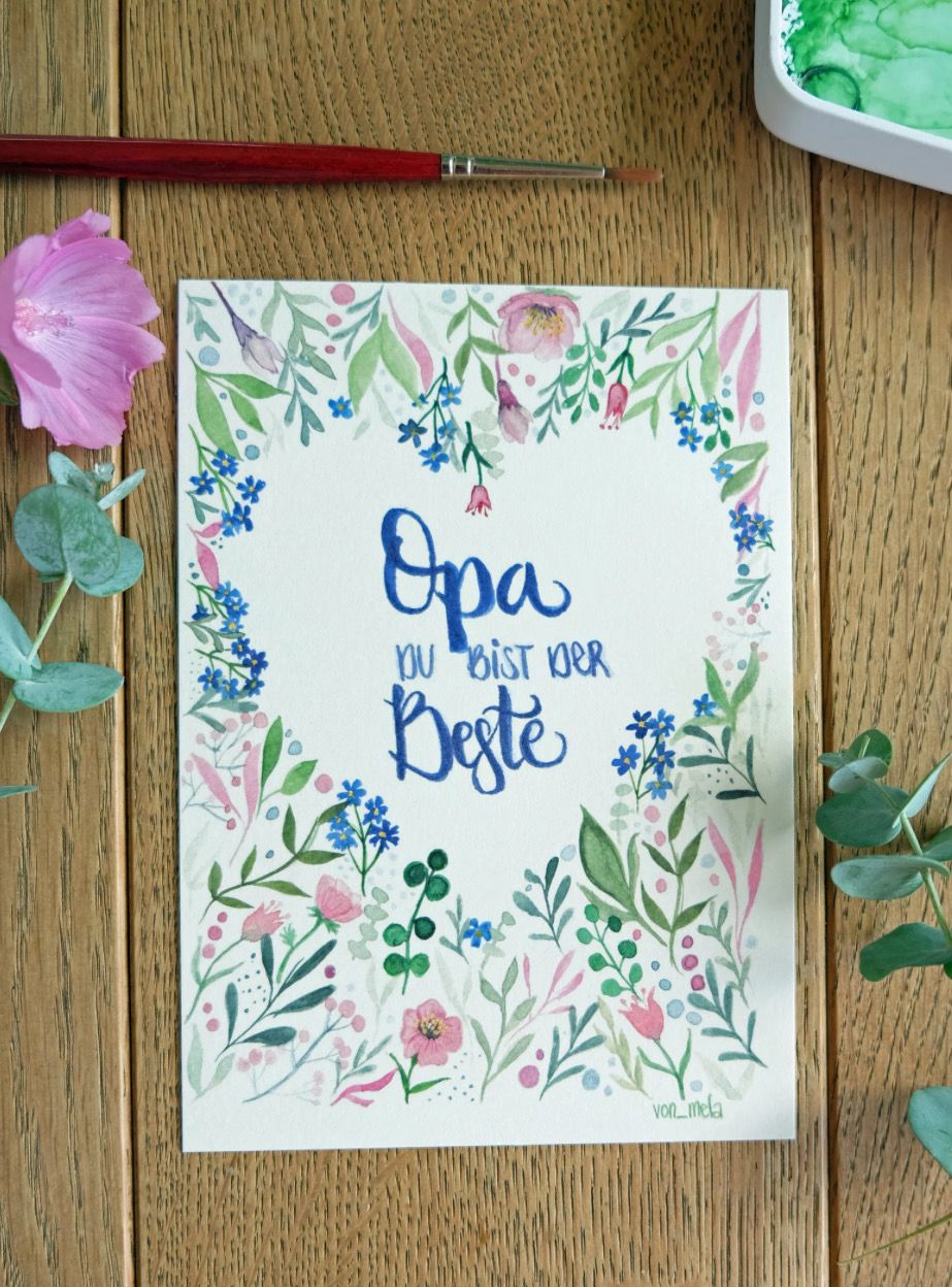 Postkarte „Opa Du bist der Beste“