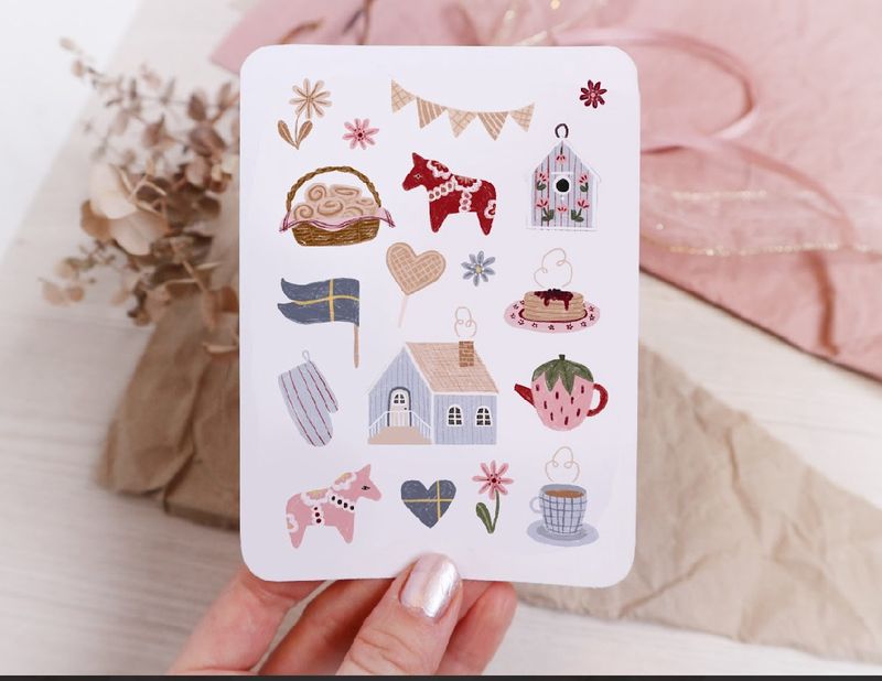 Stickerbogen Aufkleber „Schweden hellblau“