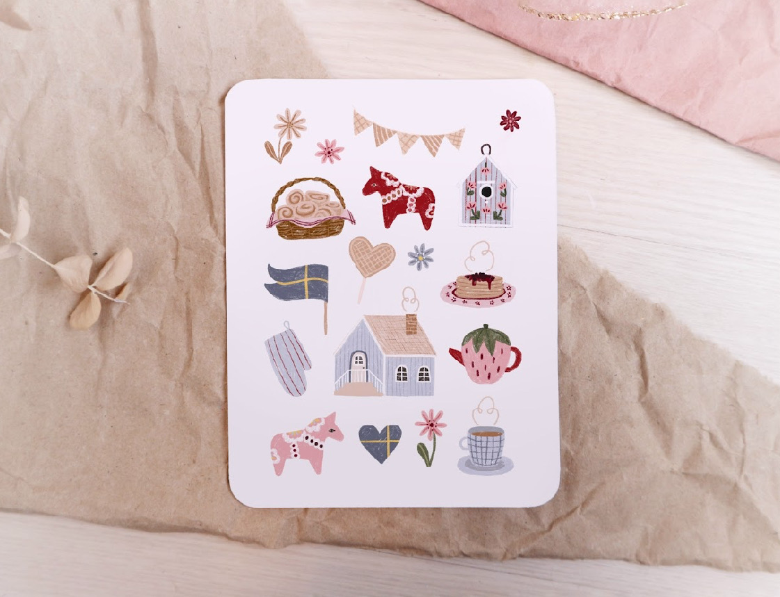 Stickerbogen Aufkleber „Schweden hellblau“