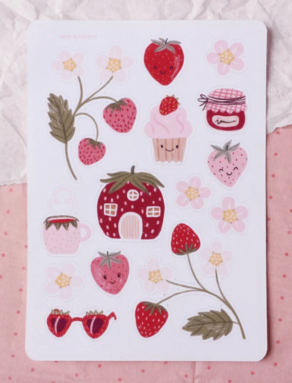 Stickerbogen Aufkleber „Erdbeeren“