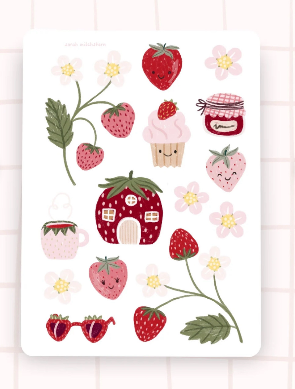 Stickerbogen Aufkleber „Erdbeeren“