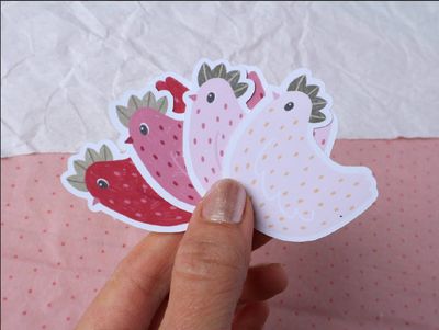 4er Set Aufkleber „Hühner“