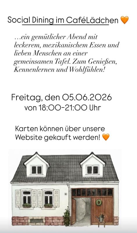 Karte für das Social Dining Event am 05.06.2025