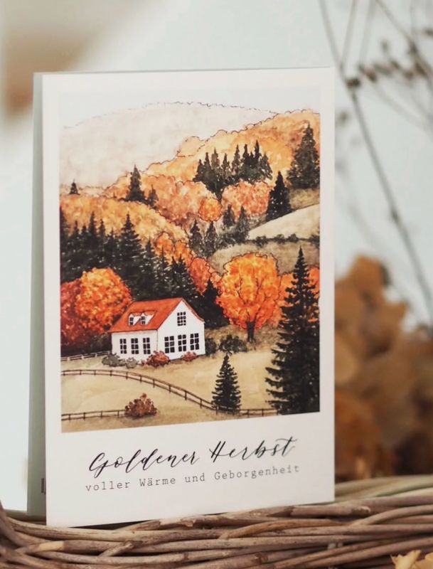 “Goldener Herbst” Postkarte von Frollein Lücke