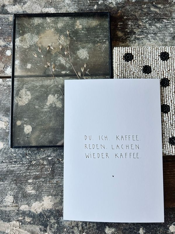 “Du. Ich. Kaffee“ Postkarte von Slowlay