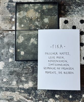 “Fika” Postkarte von Slowlay
