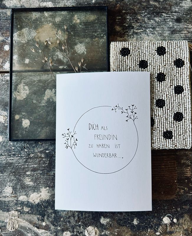 “Dich als Freundin zu haben ist wunderbar” Postkarte von Slowlay