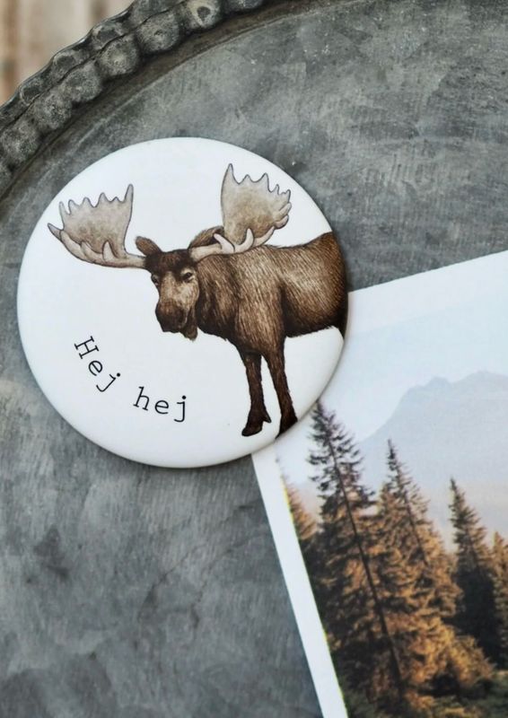 “Hej hej” Magnet Elch von Frollein Lücke
