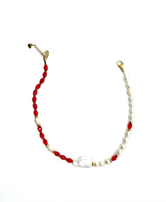 COLLIER WHITE&amp;RED