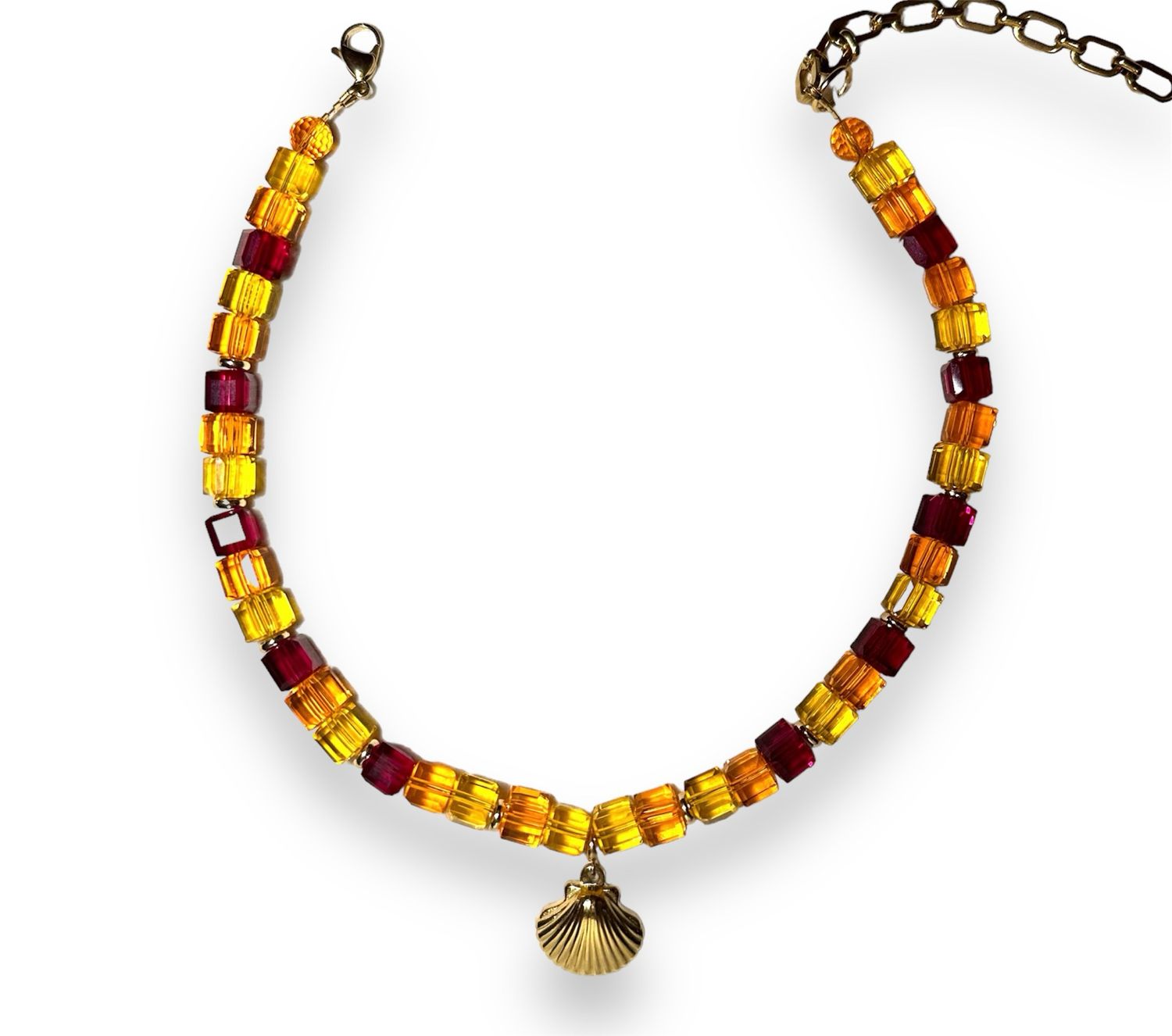 COLLIER SHELLLOVE, COULEURS: Orange