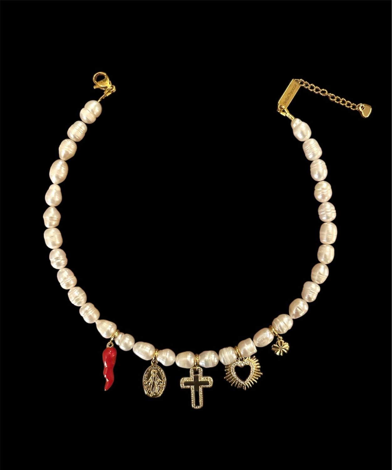 COLLIER PEARL&amp;CHARMS
