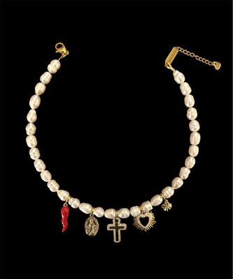 COLLIER PEARL&amp;CHARMS
