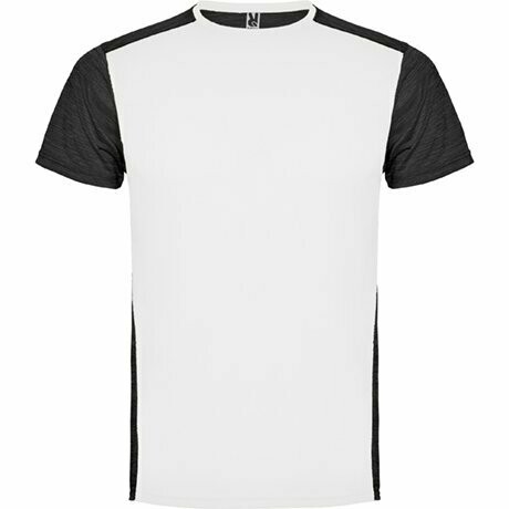 Camiseta técnica  Roly ZOLDER, COLORES: Blanco / Negro Vigoré