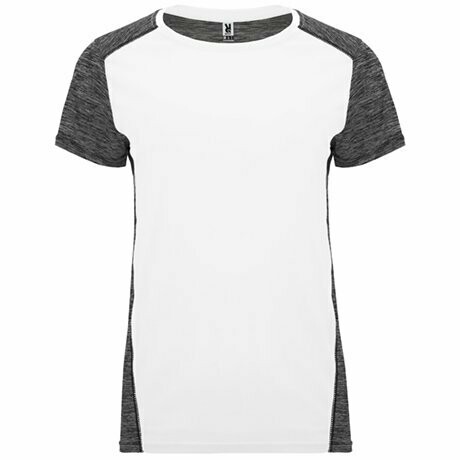 Camiseta Técnica Mujer Roly ZOLDER, COLORES: Blanco / Negro Vigoré