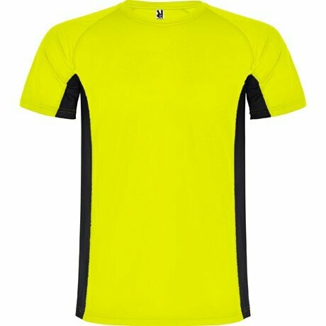 Camiseta niño Roly Shanghai, COLORES: Amarillo Flúor / Negro