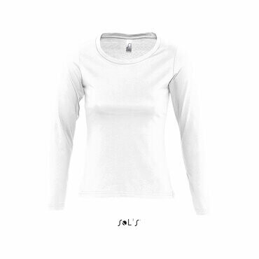 Camiseta Mujer Manga Larga Promocional Sol´s Majestic, COLORES: Blanco