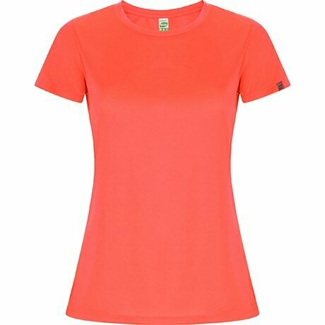 Camiseta Técnica Eco Pet Roly IMOLA Woman, COLORES: Coral Flúor