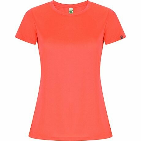 Camiseta Técnica Eco Pet Roly IMOLA Woman, COLORES: Coral Flúor