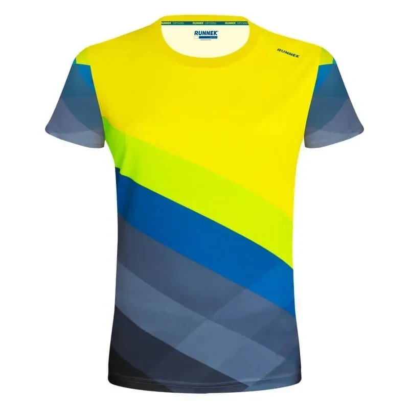 RUNNEK-Camiseta running mujer PURE WOMAN, COLORES: AMARILLO