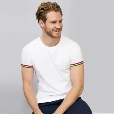 Camiseta básica hombre manga rayada SOL'S RAINBOW