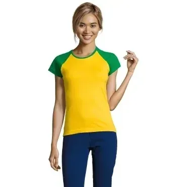 Camiseta beisbol mujer manga corta SOL'S MILKY WOMEN