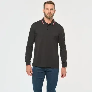 Kariban - Polo piqué manga larga para hombre K280