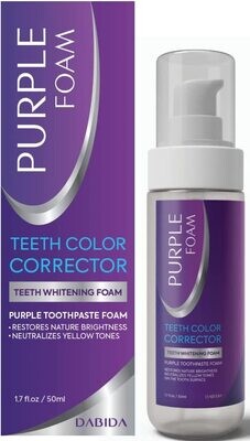 Purple Teeth Whitening, Purple Toothpaste for Teeth Whitening Toothpaste, Color Wheel Toothpaste for a Brighter Smile by DABIDA 50ml