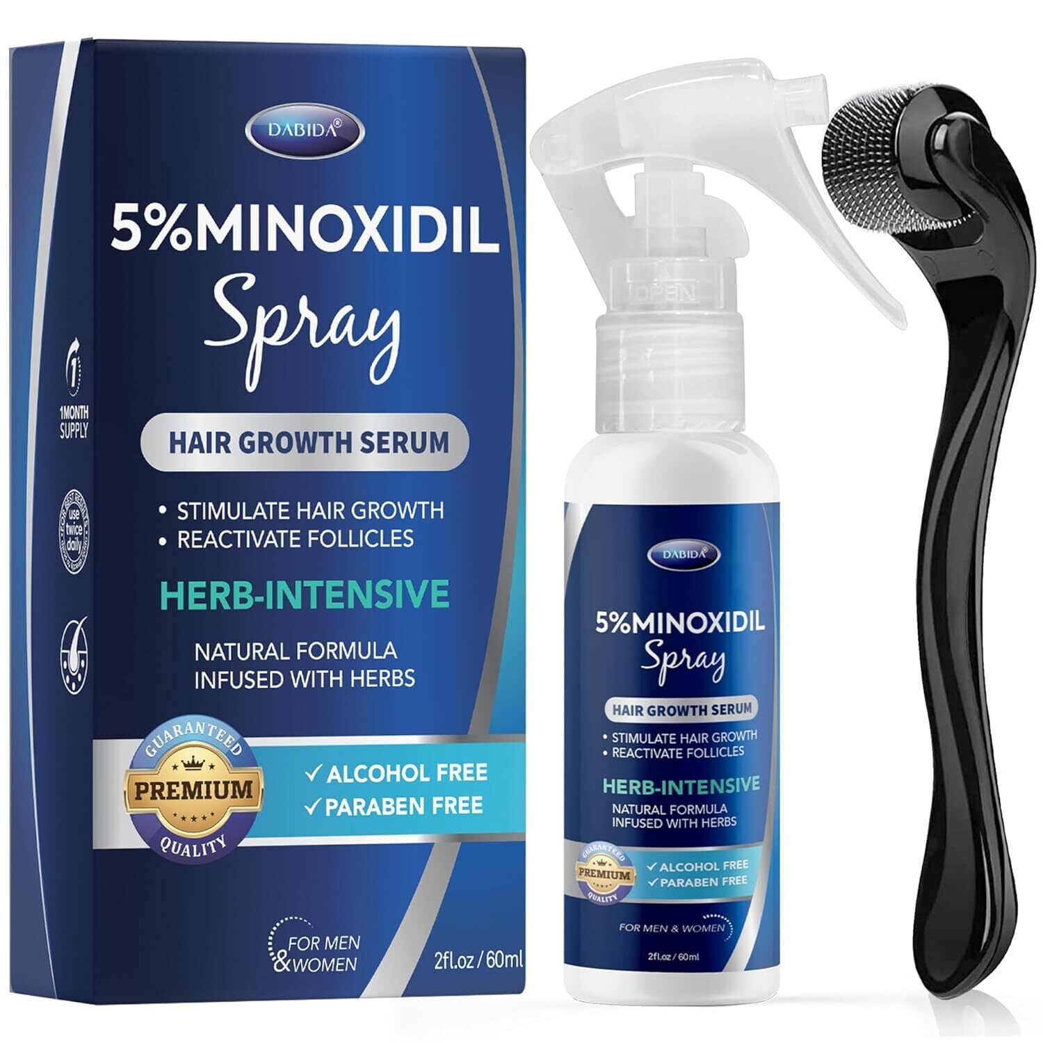 DABIDA Minoxidil 5 Percent, Minoxidil for Men Spray Kit